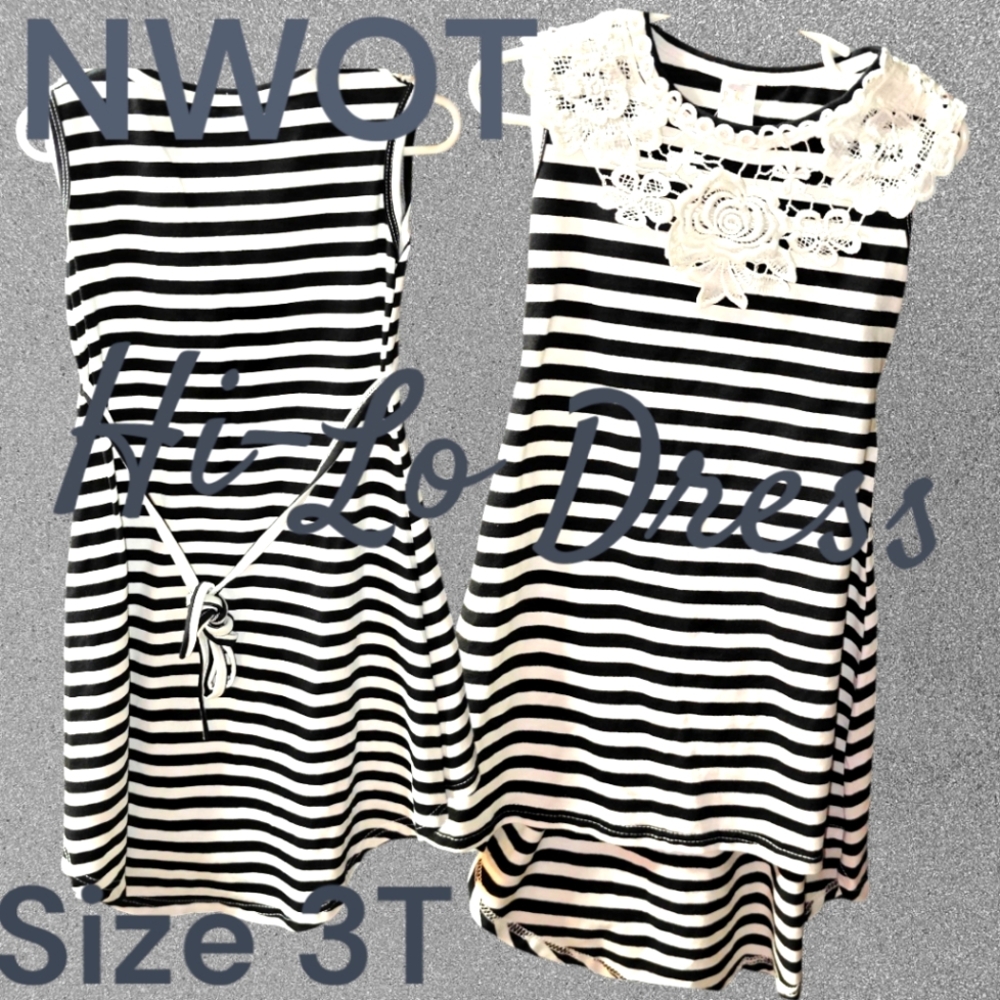NWOT Size 3T Black and White Sleeveless Casual Sundress